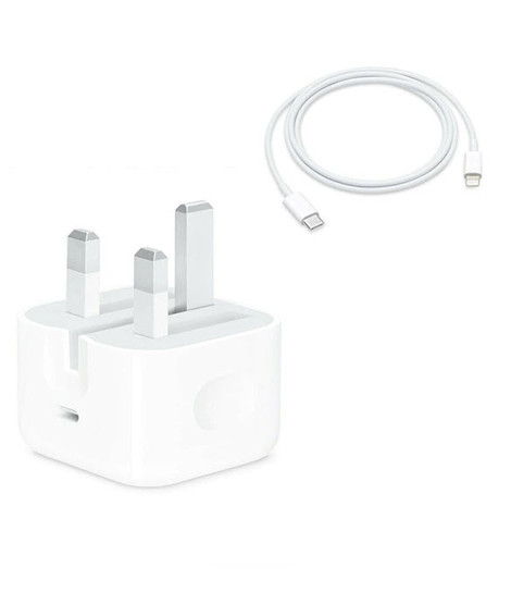 iShopping - Apple 20W 3 Pin Power Adapter With Lightning Cable And Apple EarPods (MMTN2)