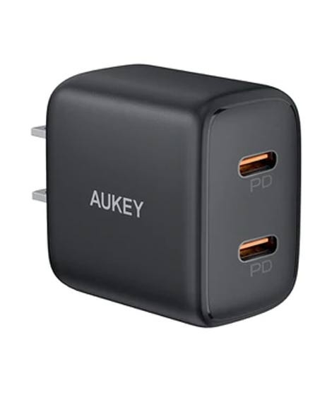 iShopping - Aukey Mini Mobile 2 Port Type C 3.0 20w Power Delivery Charger Black (PA-R1S)