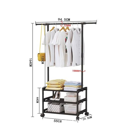 iShopping - Easy Shop Cloth Hanging and Shelfing Rack in Fiber