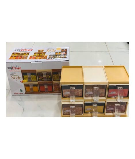 iShopping - Easy Shop Wall Mounted Kitchen Spice Rack - 6 Jars Set