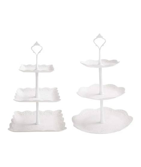 iShopping - Easy Shop Round and Square 3 Tier Tray Stand