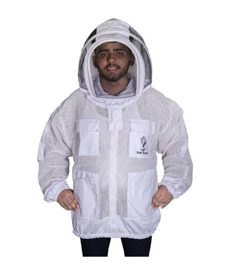 iShopping - Toor Traders 3 Layer Ultra Breeze Ventilated Beekeepers with Fencing Veil Jacket For Men 