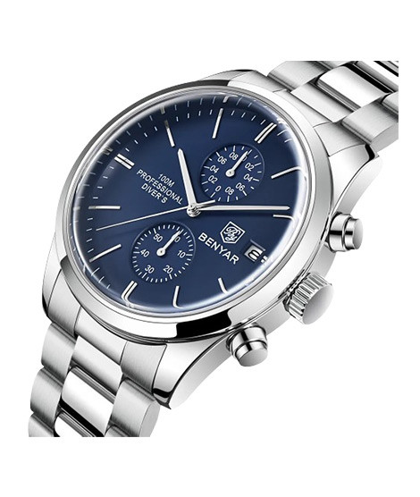 iShopping - Benyar Chronograph Edition Men's Watch Silver (BY-5187-2)