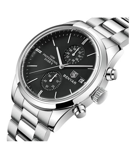 iShopping - Benyar Chronograph Edition Watch For Men's Silver (by-5187-3)