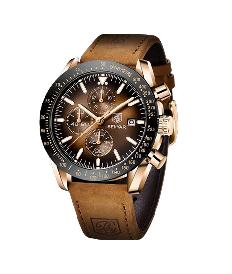 iShopping - Benyar Grand Master Chronograph Edition Men's Watch Brown (BY-5140-8)