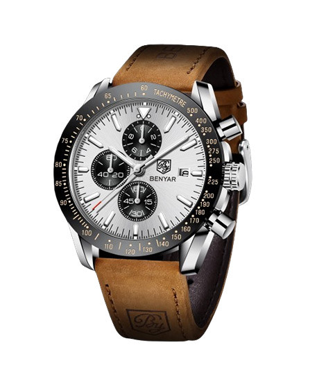 iShopping - Benyar Grand Master Chronograph Edition Men's Watch Silver/Black (BY-5140-1)