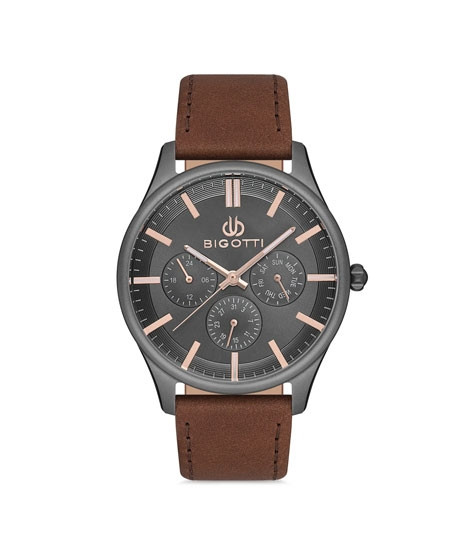 iShopping - Bigotti Milano Leather Men's Watch Brown (BG.1.10102-4)