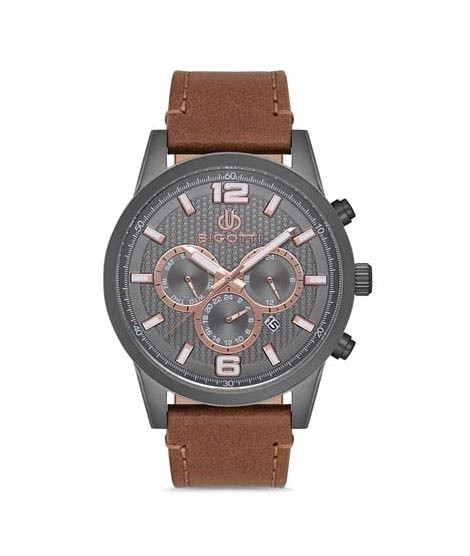 iShopping - Bigotti Analog Leather Men's Watch Brown (BG.1.10116-4)