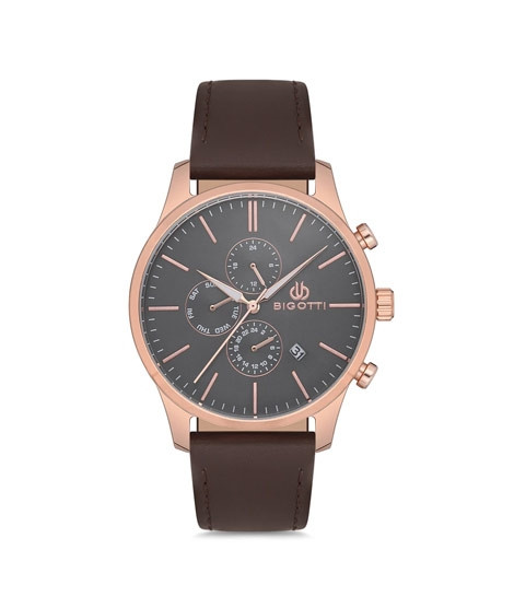 iShopping - Bigotti Milano Leather Men's Watch Brown (BG.1.10152-6)