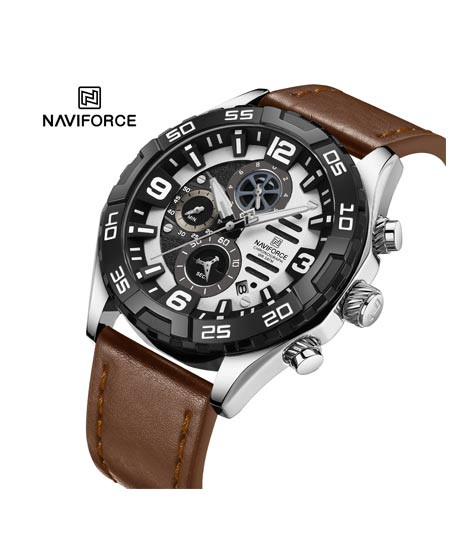 iShopping - Naviforce Chrono Glide Edition Watch For Men Brown (NF-8043-6)