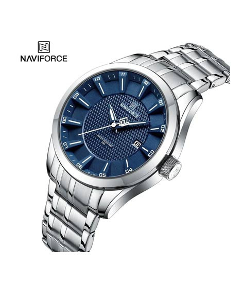 iShopping - Naviforce Date Edition Watch For Men Silver (NF-8032-3)