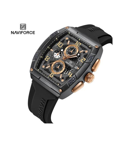 iShopping - Naviforce Precision Square Watch For Men Black (Nf-8052-4)