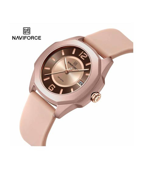 iShopping - Naviforce Grace Date Watch For Women Beige (NF-7107-7)