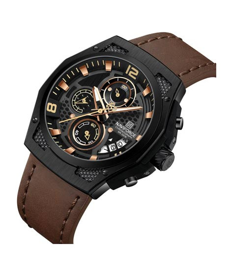 iShopping - Naviforce Leather X Watch For Men Brown (nf-8051-2)