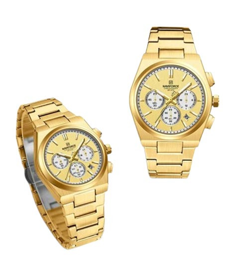 iShopping - Naviforce Bond Chrono Watch For Couples Golden (nf-8048C-1)