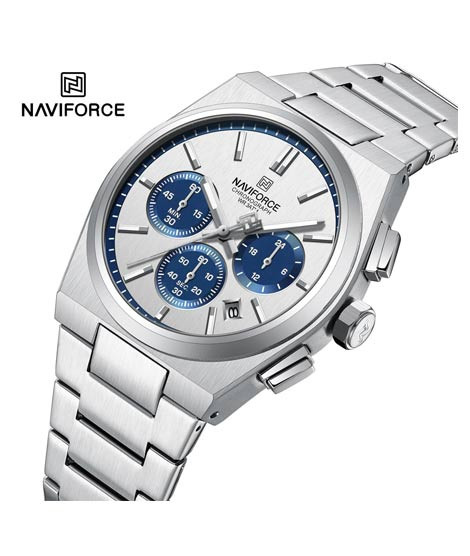 iShopping - Naviforce Bond Chrono Watch For Men Silver (NF-8048G-4)