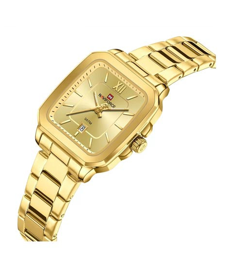 iShopping - Naviforce Sleek Square Watch For Women Golden (NF-9239l-1)
