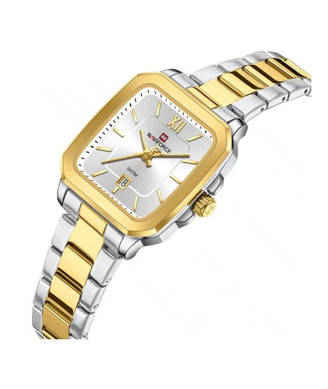 iShopping - Naviforce Sleek Square Watch For Women Two Tone (NF-9239l-6)