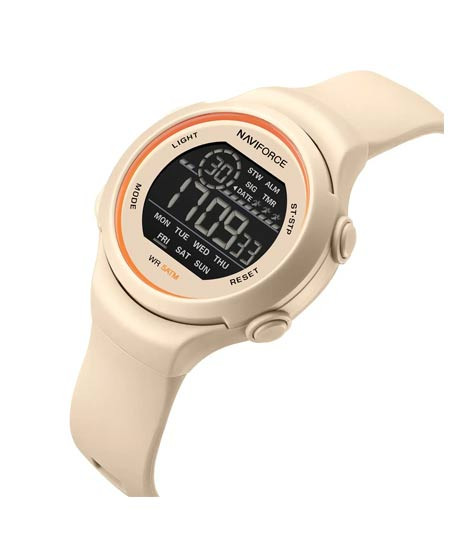 iShopping - Naviforce Digital Diva Watch For Women Beige (NF-7119-3)