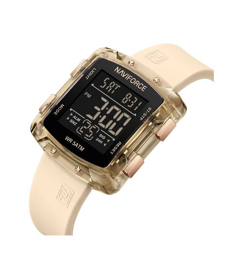 iShopping - Naviforce Digitron Watch For Women Beige (NF-7121-3)