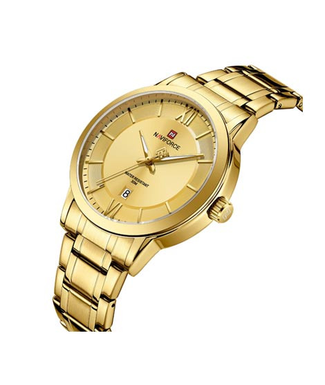 iShopping - Naviforce Royal Date Edition Watch For Men Golden (NF-9254-2)