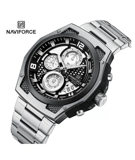 iShopping - Naviforce ChronoXtreme Watch For Men's Silver - (NF-8051-15)