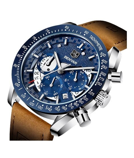 iShopping - Benyar Chronograph Men's Leather Watch Brown (BY-5120-6)