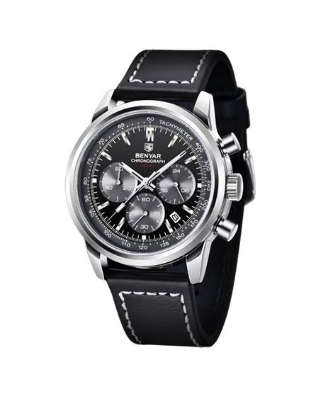 iShopping - Benyar Exclusive Chronograph Edition Men's Leather Watch Black (BY-5188-2)