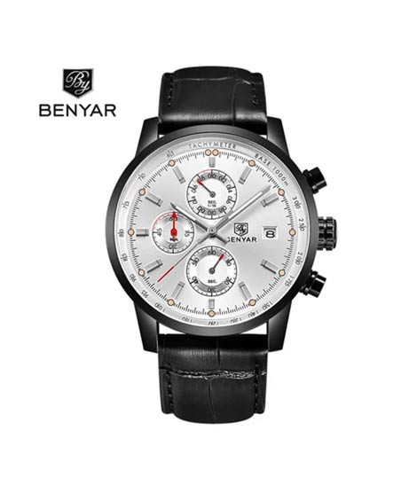 iShopping - Benyar Luxury Leather Watch For Men Black (BY-5102-2)