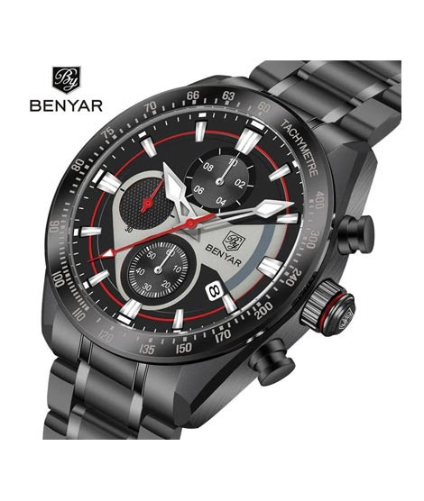 iShopping - Benyar Chronograph Edition Watch For Men Black (BY-5201-1)
