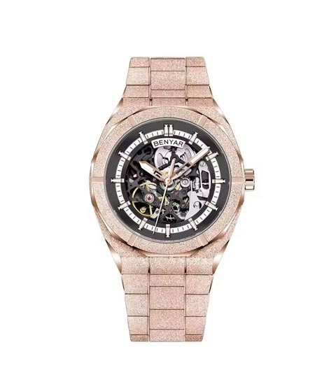 iShopping - Benyar Royal Auto Series Watch For Men Beige - (BY-5212-2)