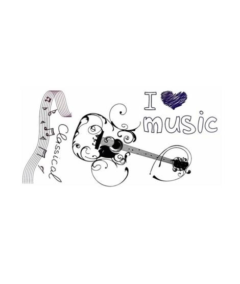 iShopping - Ferozi Traders Guitar & Notes Temporary Tattoo Sticker