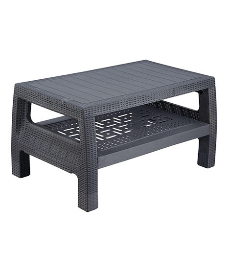 iShopping - Boss Pure Plastic 2 Shelf Table Dark Gray (BP-370-GRY)
