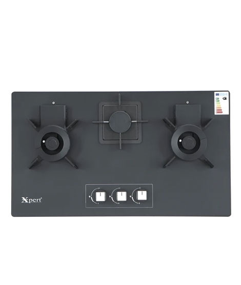 iShopping - Xpert Easy Clean Steel Gas Hob Black (XST-3)