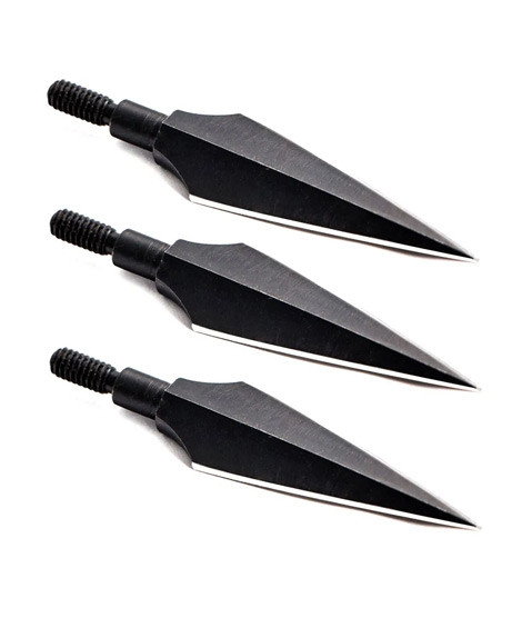 iShopping - Silk Road Traders Carbon Steel Screw-In Hunting Broadheads For ID 6.2mm Shafts – 3 Pcs