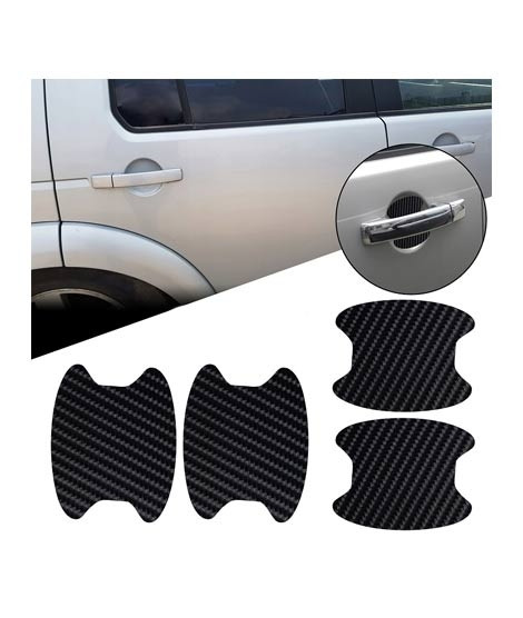 iShopping - Ferozi Traders Car Door Fiber Handle Sticker Black Pack Of 4