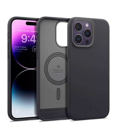 iShopping - Caseology NanoPop Silicone Cover Case For iPhone 14 Pro Max Black Sesame (ACS05014)