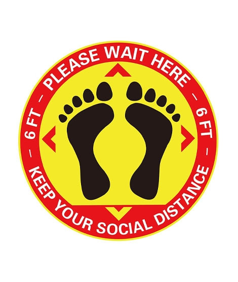 iShopping - Limelite Care Social Distancing Floor Stickers 6 Pcs
