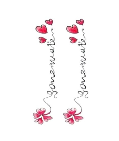 iShopping - Ferozi Traders Red Heart Blossom Flower Temporary Tattoo Sticker