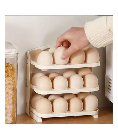 iShopping - City Mart 3 Layer 24 Grid Foldable Egg Organizer Rack