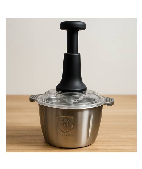 iShopping - City Mart 4-Blade Manual Food Processor with Stainless Steel Bowl