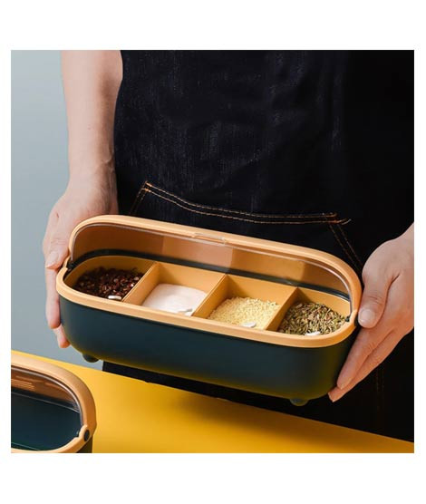 iShopping - City Mart 4 Compartment Acrylic Spice Container Set