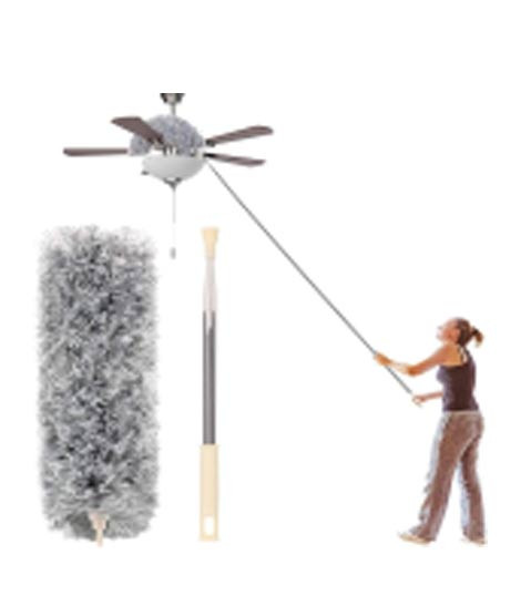 iShopping - City Mart Microfiber Duster with Extension Pole Stainless Steel 30-100cm