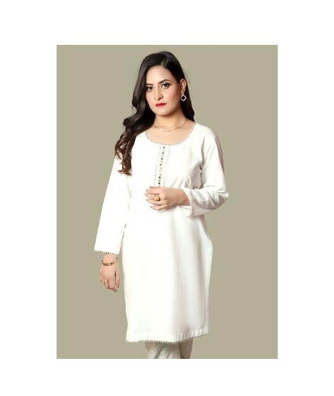 iShopping - Wardahs Collection Cotton Kurti For Women White (0005)