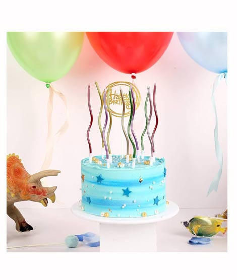 iShopping - Curly Spiral Metallic Birthday Cake Candles - Pack of 6