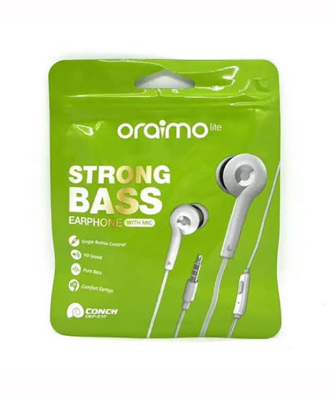 iShopping - Oraimo Strong Bass Wired Earphones - White (OEP-E10)