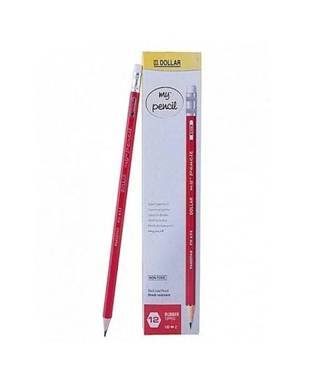 iShopping - Dollar Lead Pencil With Eraser Tip Red - Pack Of 12