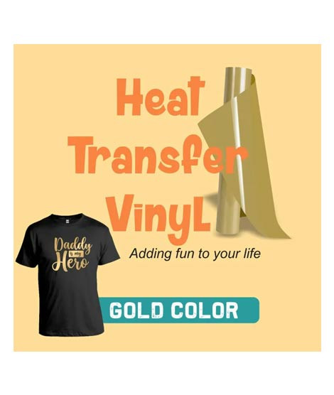 iShopping - Heat Transfer Vinyl for Iron On T-Shirts Gold 1 Sheet (10" x 36”)