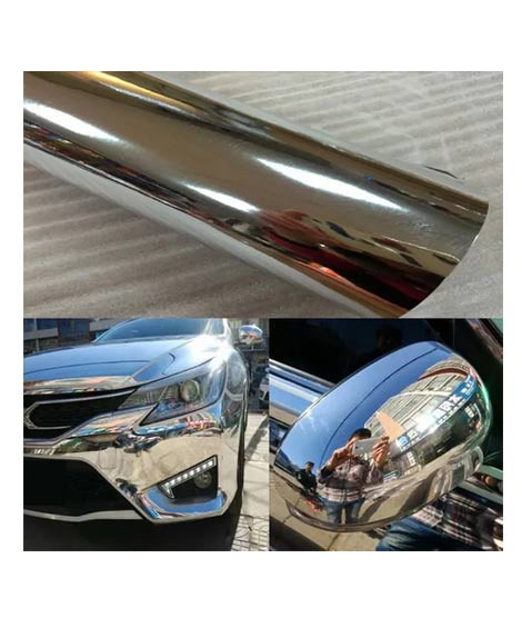 iShopping - Silver Chrome Mirror Vinyl Wrap Sheet 1 feet by 9 feet
