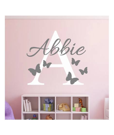 iShopping - Butterflies Custom Name Wall Decal For Girl Bedroom
